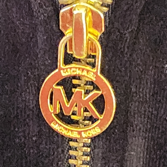 Michael Kors Velvet w Faux Fur Detail  & Metal Zipper Hoodie Jacket Blac… - Picture 12 of 15